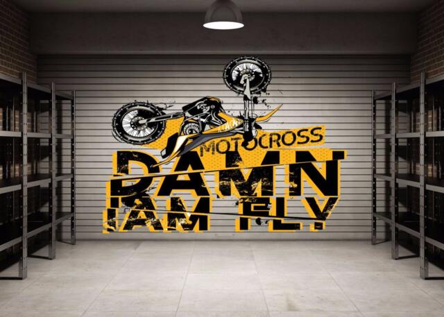 Motocross Full Color Decal, Damn I Am Fly Color Sticker, Wall Art Cn 036