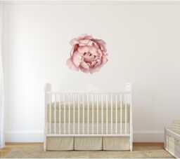 Pink Peony #1 Removable Fabric Wall Decal Individual Blossoming Peonies Baby Girl Room Nursery Decor - Customize Your Own Sticker Set