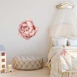 Pink Peony #1 Removable Fabric Wall Decal Individual Blossoming Peonies Baby Girl Room Nursery Decor - Customize Your Own Sticker Set - thumbnail 3