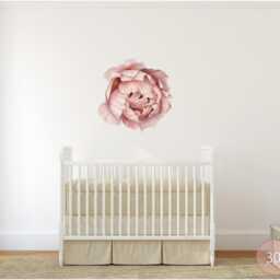 Pink Peony #1 Removable Fabric Wall Decal Individual Blossoming Peonies Baby Girl Room Nursery Decor - Customize Your Own Sticker Set - thumbnail 2