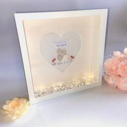 I Love You Couples Anniversary Personalised Pebble Art Picture Frame Stone Couple Unique Keepsake Husband Wife Birthday Vow Renewal - thumbnail 1