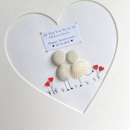 I Love You Couples Anniversary Personalised Pebble Art Picture Frame Stone Couple Unique Keepsake Husband Wife Birthday Vow Renewal - thumbnail 3