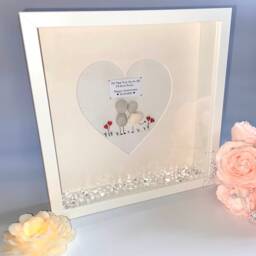 I Love You Couples Anniversary Personalised Pebble Art Picture Frame Stone Couple Unique Keepsake Husband Wife Birthday Vow Renewal - thumbnail 2