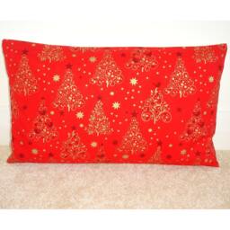Red & Gold 12X20 Holiday Pillow Cover Robin 20X12 Oblong Bolster Christmas Trees Robins Cushion Sham Case Cotton Pillowcase Xmas Holidays