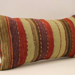 Designer Pillow, 12x24 Pillow Cover, Turkish Kilim Ethnic Decorative Throw, Boho Accent Cushion Cover 4Oaf-468 - thumbnail 2