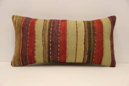 Designer Pillow, 12x24 Pillow Cover, Turkish Kilim Ethnic Decorative Throw, Boho Accent Cushion Cover 4Oaf-468 - thumbnail 1