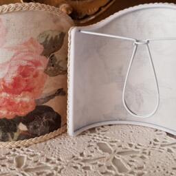 Pair Of Clip-On Shield Shades Rubelli Printed Fabric Spring Violetta Pattern Mini Lampshade - Made in Italy - thumbnail 2