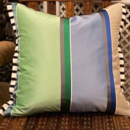 Designers Guild Fabric Mirafiore Silk Stripe Cushion Cover 17x17 - thumbnail 4