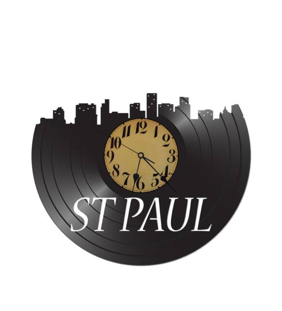 Free Shippingst. Paul Minnesota Skyline Vinyl Record Clock - image 1