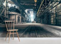 Abandoned Factory Wallpaper Mural, Industrial Wall Decor, Peel & Stick - thumbnail 1