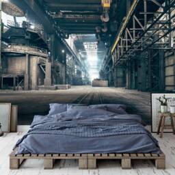 Abandoned Factory Wallpaper Mural, Industrial Wall Decor, Peel & Stick - thumbnail 2