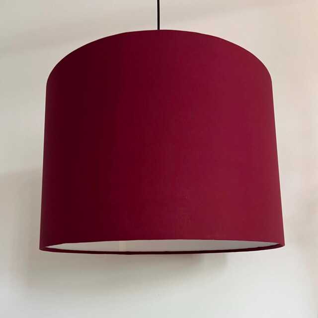 Wine Red Cotton Drum Lampshade Modern Ceiling Light Shade - image 1