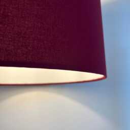 Wine Red Cotton Drum Lampshade Modern Ceiling Light Shade - thumbnail 3