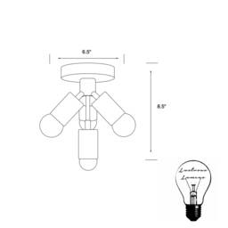 Aphrodite Modern 4 Light Mid Century Semi Flush - thumbnail 4