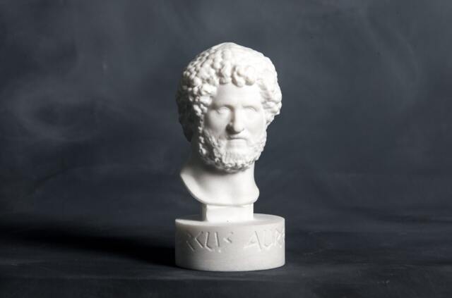 Marble Bust Of Marcus Aurelius Carved Greek Marble Statue Figurine Artist Sculpture - image 1