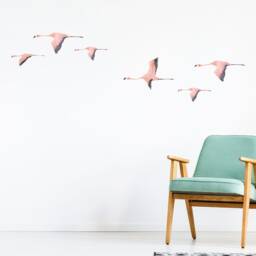 Flying Flamingo Wall Decals, Plastic-Free Jungle Kids Room Wall Stickers - thumbnail 1