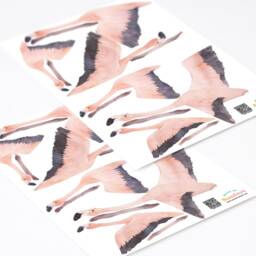 Flying Flamingo Wall Decals, Plastic-Free Jungle Kids Room Wall Stickers - thumbnail 2