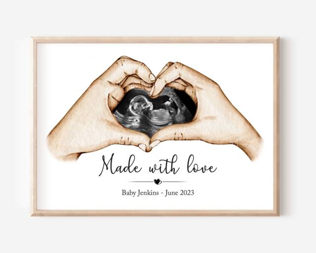 Personalised Pregnancy Scan Print Gift - Unframed Baby Shower Ultrasound - image 1