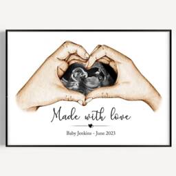 Personalised Pregnancy Scan Print Gift - Unframed Baby Shower Ultrasound - thumbnail 2
