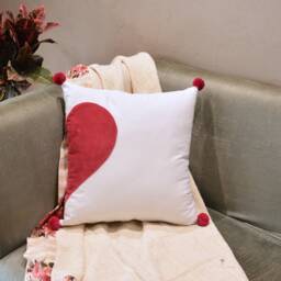 Couple Heart Cushion Cover Set Valentine's Day Cotton Pillows - thumbnail 2