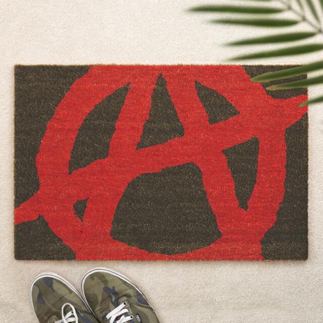 Anarchy Symbol Doormat Printed Door Mat Punk Themed Welcome Rebel Home Decor Gift Alternative Housewarming Entrance - image 1