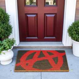 Anarchy Symbol Doormat Printed Door Mat Punk Themed Welcome Rebel Home Decor Gift Alternative Housewarming Entrance - thumbnail 2