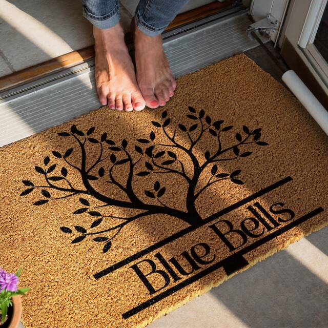 Custom Doormat With Name - Tree Of Life Mat Personalised Welcome Rug Front Door Mat - image 1