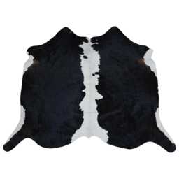 statement Large Cowhide Accent - Premium Black & White Hair-On Leather Rug - thumbnail 1