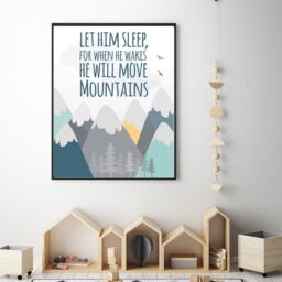 Mountains Nursery Decor Boy Adventure Woodland Wall Art Print - thumbnail 2