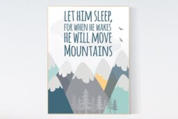 Mountains Nursery Decor Boy Adventure Woodland Wall Art Print - thumbnail 1