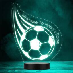Boys Football Flying Personalised Gift Colour Changing Led Lamp Night Light - thumbnail 1