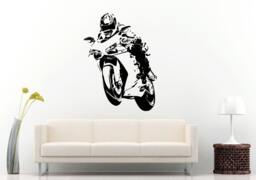 Motorcycle Sport Custom Crotch Rocket Racing Motorbike Bike Biker Wall Decal Vinyl Sticker Mural Room Decor L862 - thumbnail 1