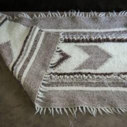 Scandinavian Wool Rug Soft Rustic Floor Mat, Beige Nordic Rug - thumbnail 3