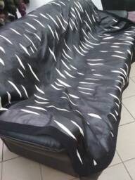 Leather Blanket, Black & White Sofa Throw Cover, Couch Throws
