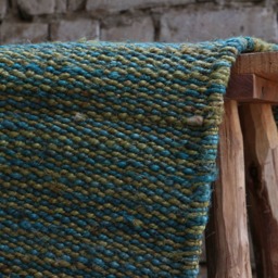 Handmade Jute Hemp Rug, Traditional Indian Dhurrie, 4'x6' - thumbnail 2