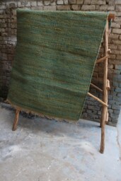 Handmade Jute Hemp Rug, Traditional Indian Dhurrie, 4'x6'