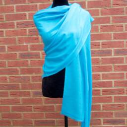Turquoise Shawl Wrap Scarf Handmade Soft Warm Blanket Oversized Scarves Himalayas Travel - thumbnail 4