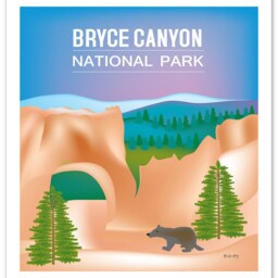 Bryce Canyon National Park Poster, Art, Vertical Utah Print, Skyline, Art Gift, - Style Code E8-O-Bry - thumbnail 3