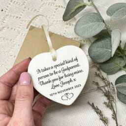 Godparents Photo Frame Gift - Godparent Christening/Baptism With Personalised Engraving, Various Sizes & Colour - thumbnail 3