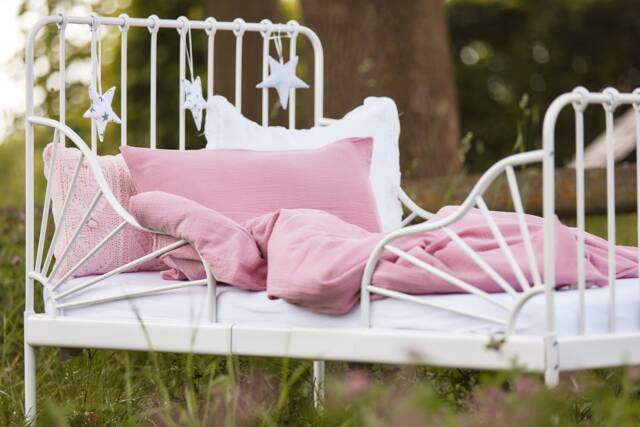 Kraftkids Muslin Bedding Set, Pink Duvet 135 X 100 cm, Pillow 40 60 140 200 Pillowcase 80 cm - image 1
