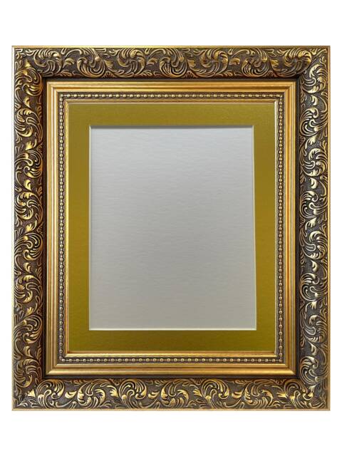 Dahlia Gold Ornate Photo, Picture Frame With Mount - image 1