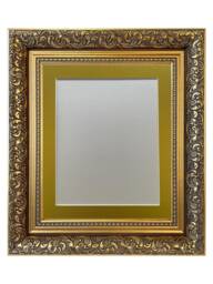 Dahlia Gold Ornate Photo, Picture Frame With Mount