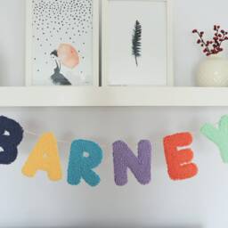 Personalized Punch Needle Wall Hangings, Baby Shower Party Favors, Boho Nursery Decor, Birthday Name Bunting, First Decor - thumbnail 3