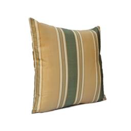 Gold Pillow, Throw Pillow Cover, Decorative Cushion Covers, Pillowcase, Accent Toss Silk, Tan, Green Stripes - thumbnail 2
