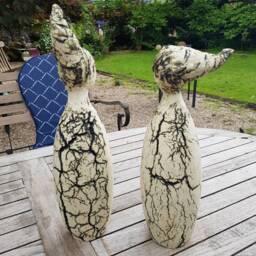 Garden Fairy Ceramics Handmade Unique - Frost-Proof, Garden Plug Figure, Feendeko 30 cm, Hair Left - thumbnail 4