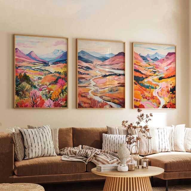Set Of 3 Cairngorm Posters, Prints, Travel Wall Art Set, Mountains Scottish Landscape Decor - image 1