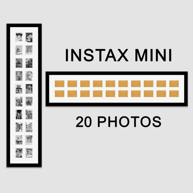 Instax Mini Photo Frame - Black Wooden Collage, Holds 20 Photos - image 1