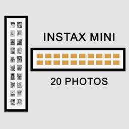 Instax Mini Photo Frame - Black Wooden Collage, Holds 20 Photos - thumbnail 1