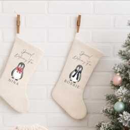 Personalised Family Stockings, Christmas Gifts, Decor, Penguin Custom Stocking, Decorations - thumbnail 3