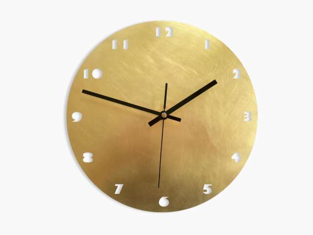 Pure Brass Numbers - Silent Wall Clock Multiple Sizes - image 1